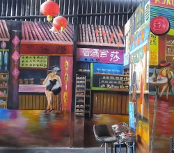 tranh vẽ tường quán bar Tân phú